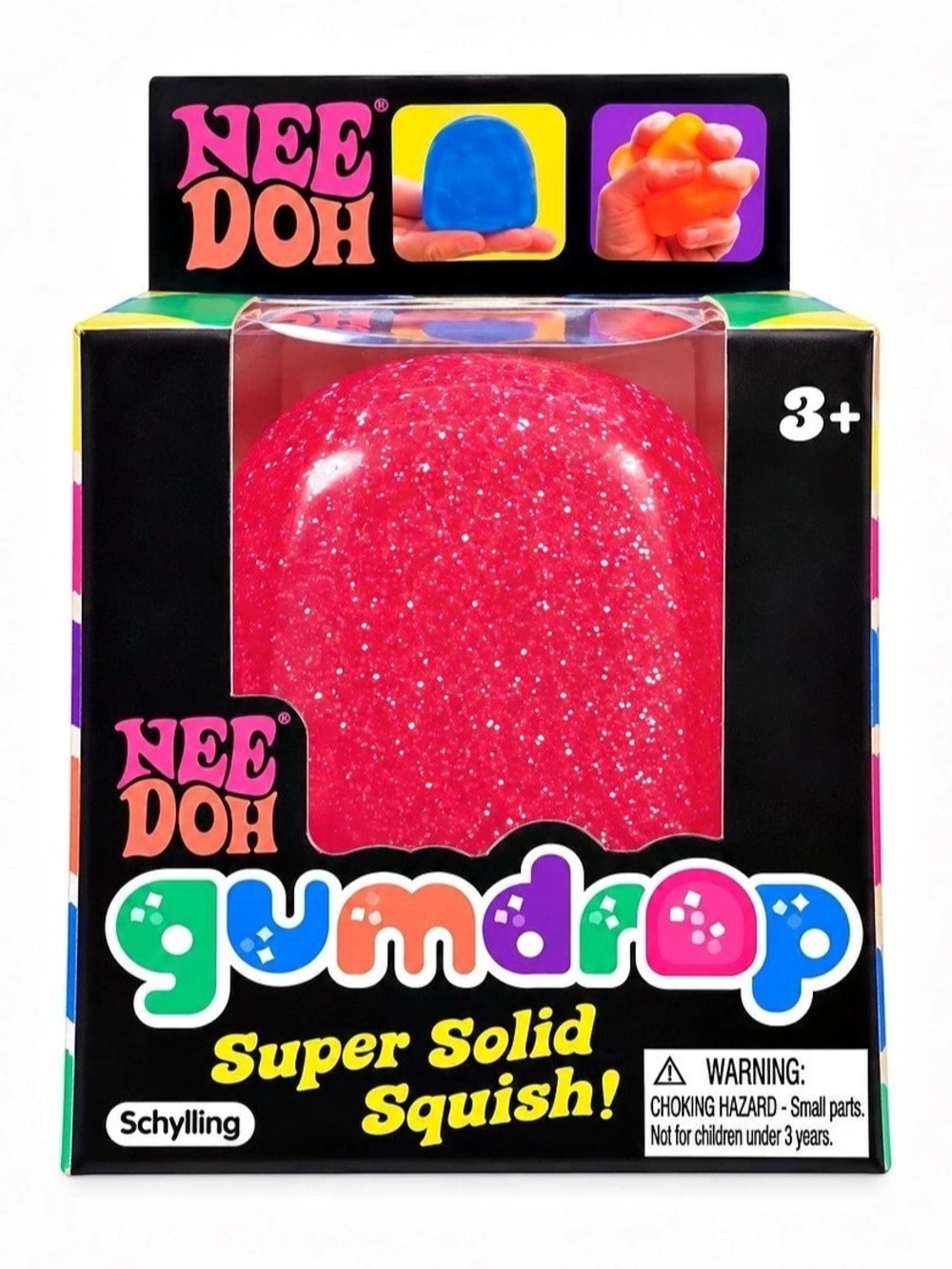 Schylling NeeDoh Gumdrop Super Solid Squish - Pink NWT